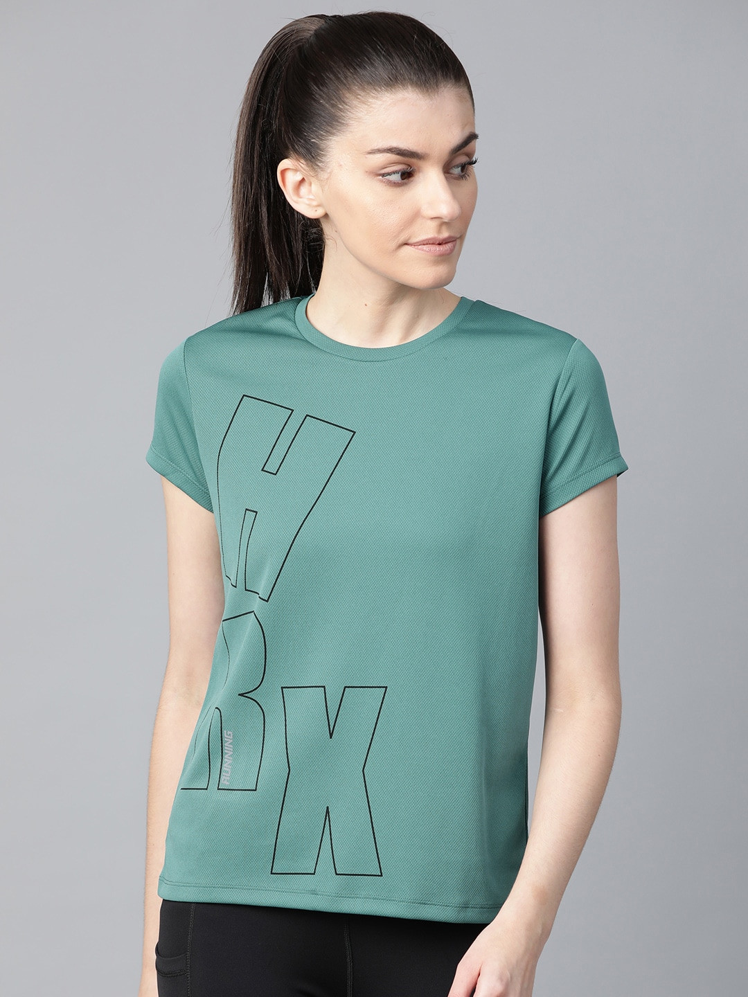 

Hrx By Hrithik Roshan Women North Sea Printed Rapid-Dry N9 Antimicrobial Running T-shirt, Teal
