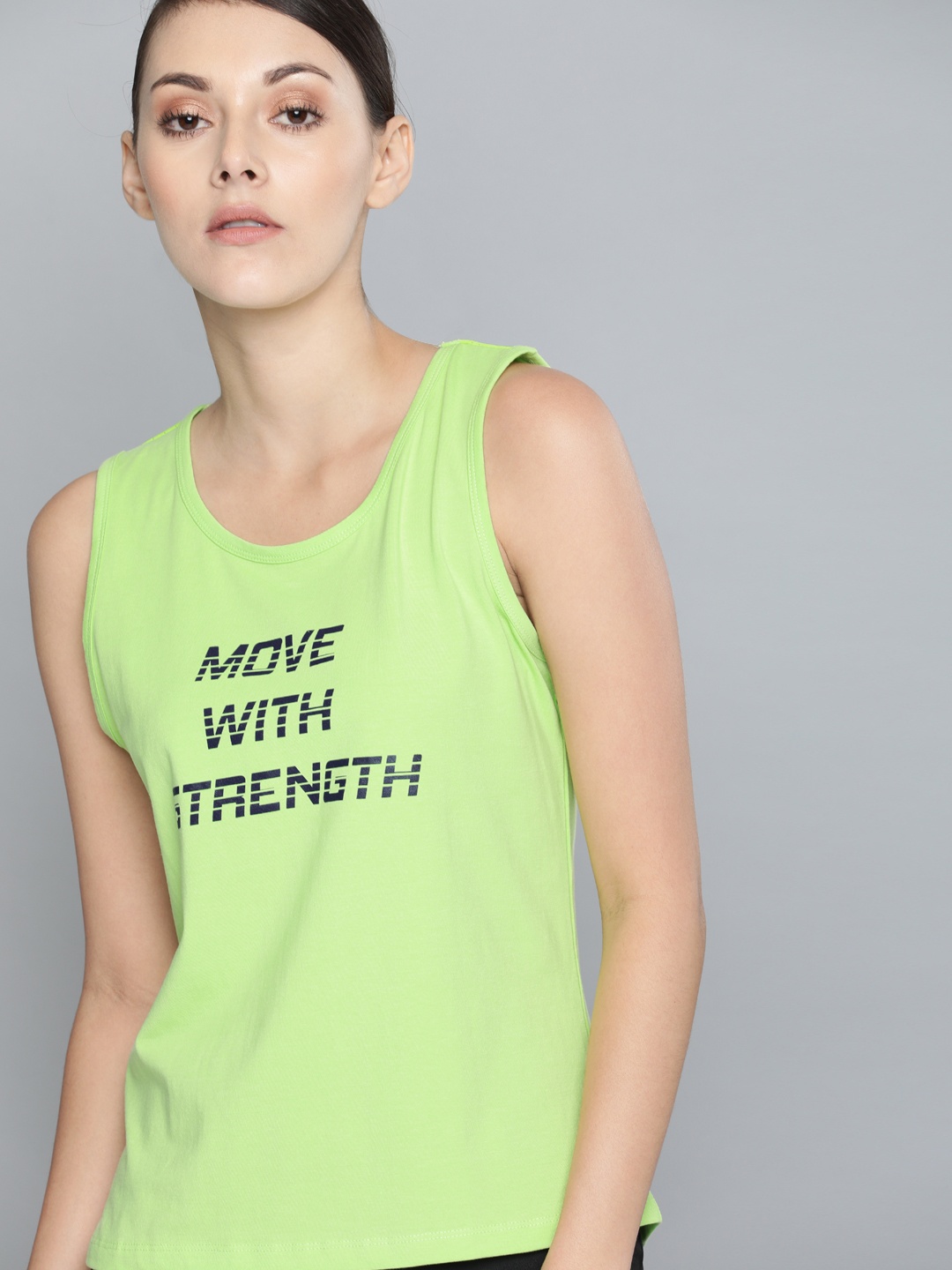 

HRX by Hrithik Roshan Women Sap Green Lycra Running Tshirts