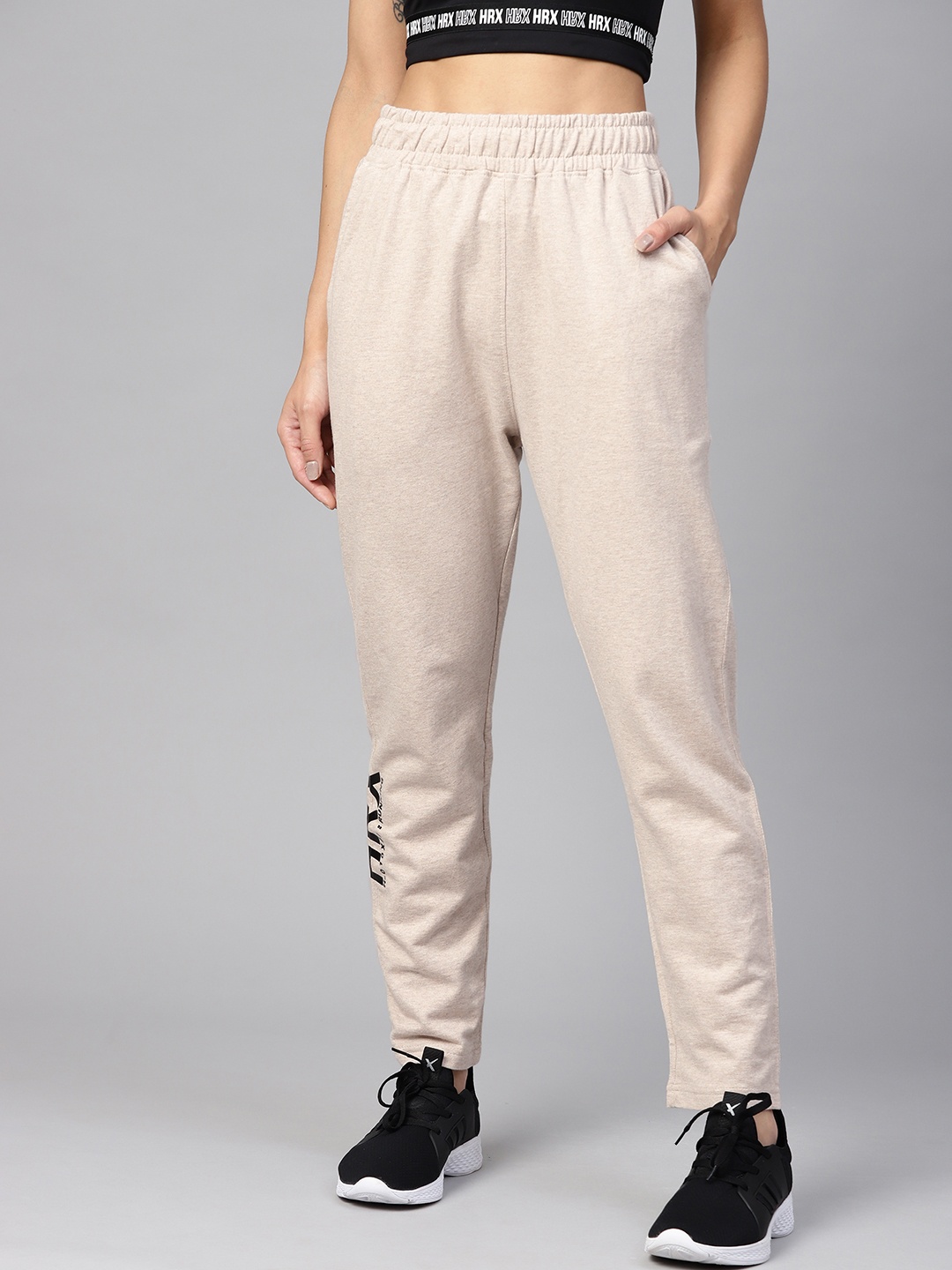 

HRX by Hrithik Roshan Women Beige Solid Regular Fit Training Track Pants
