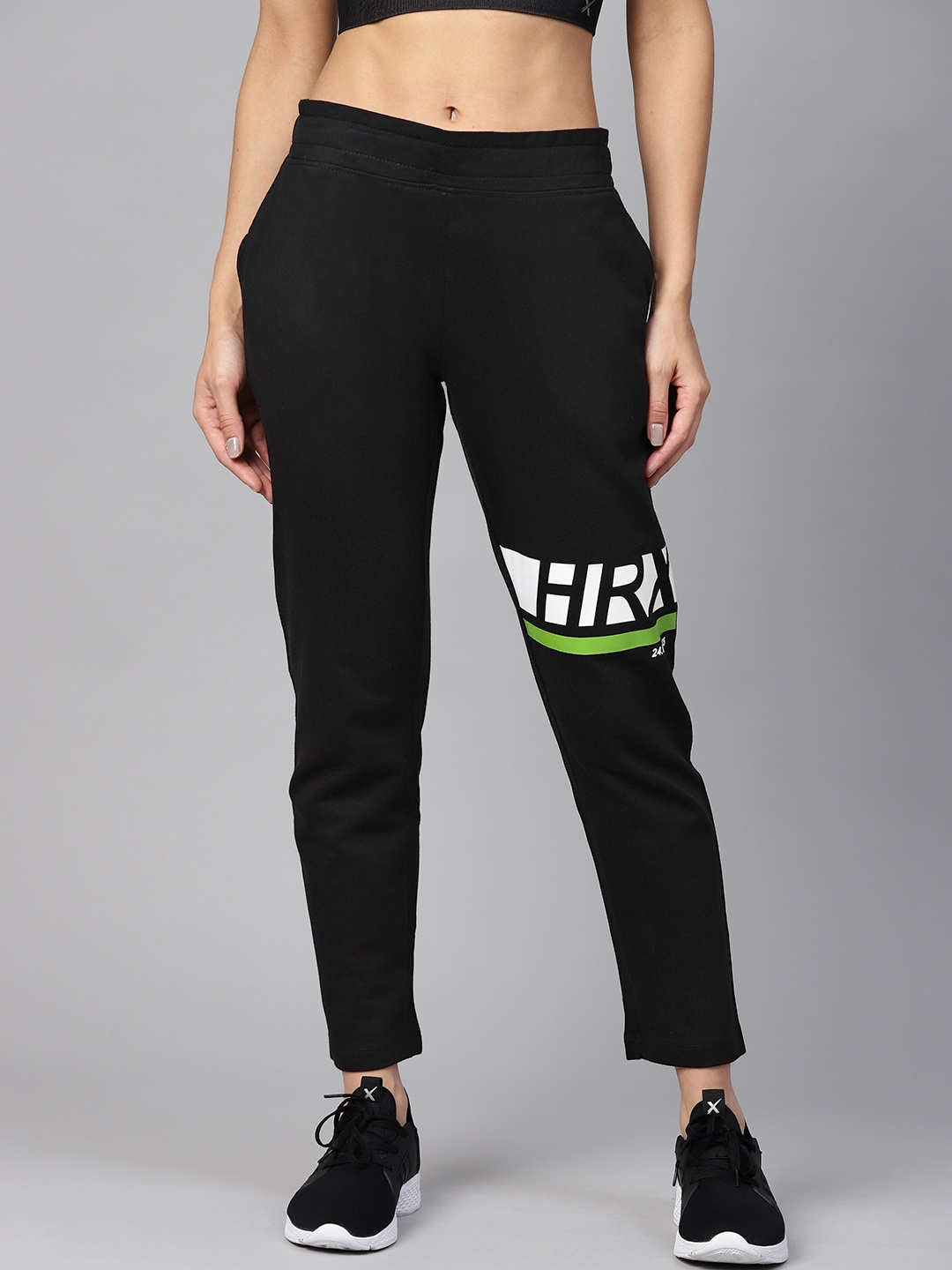 

HRX by Hrithik Roshan Women Jet Black Solid Slim Fit Training Track Pants