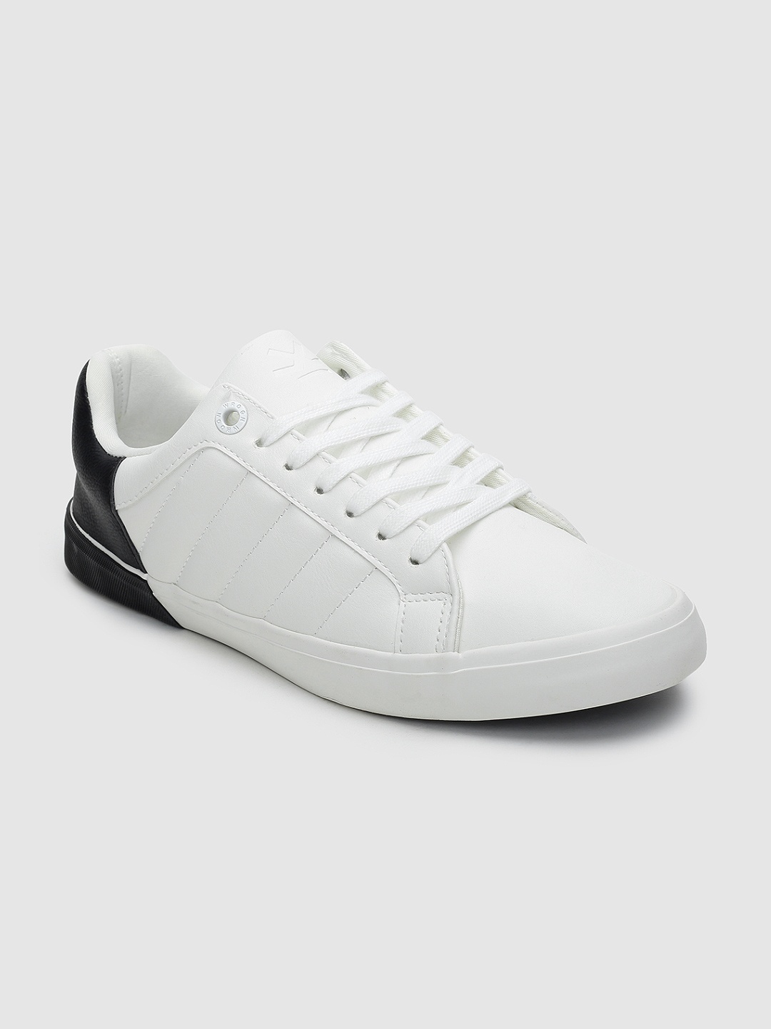 

WROGN Men White & Black Colourblocked Sneakers