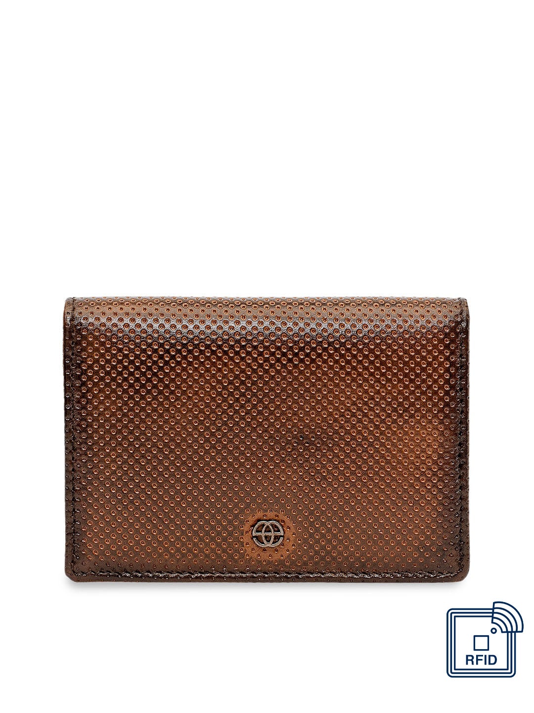 

Eske Men Tan Brown Textured Leather Card Holder