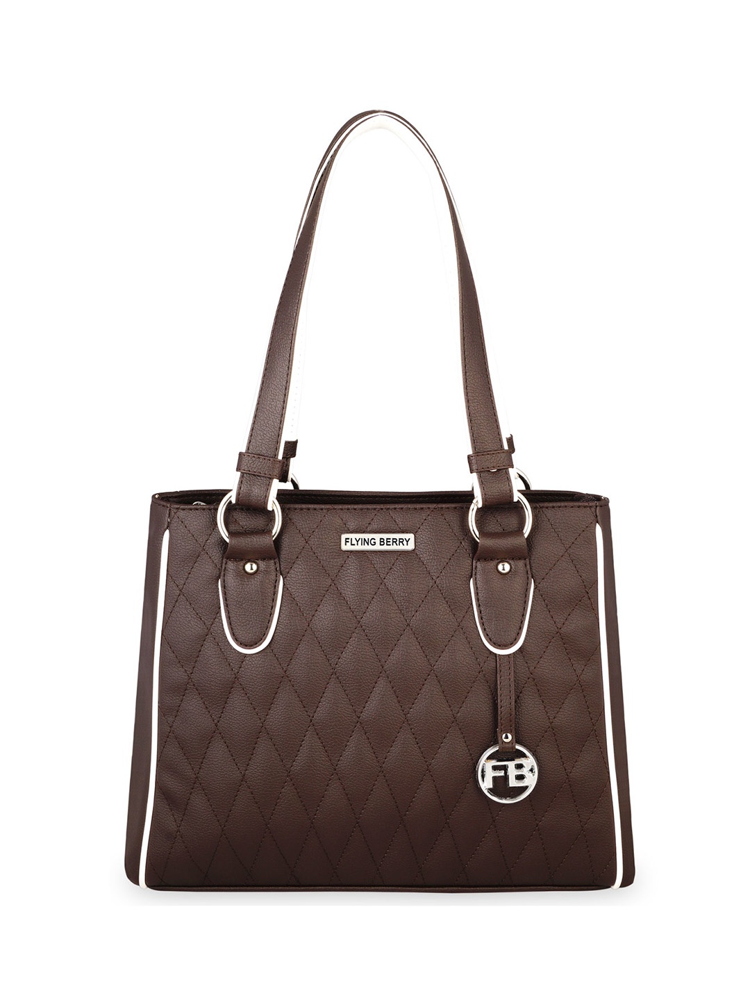 

FLYING BERRY Brown Quilted Handheld Bag