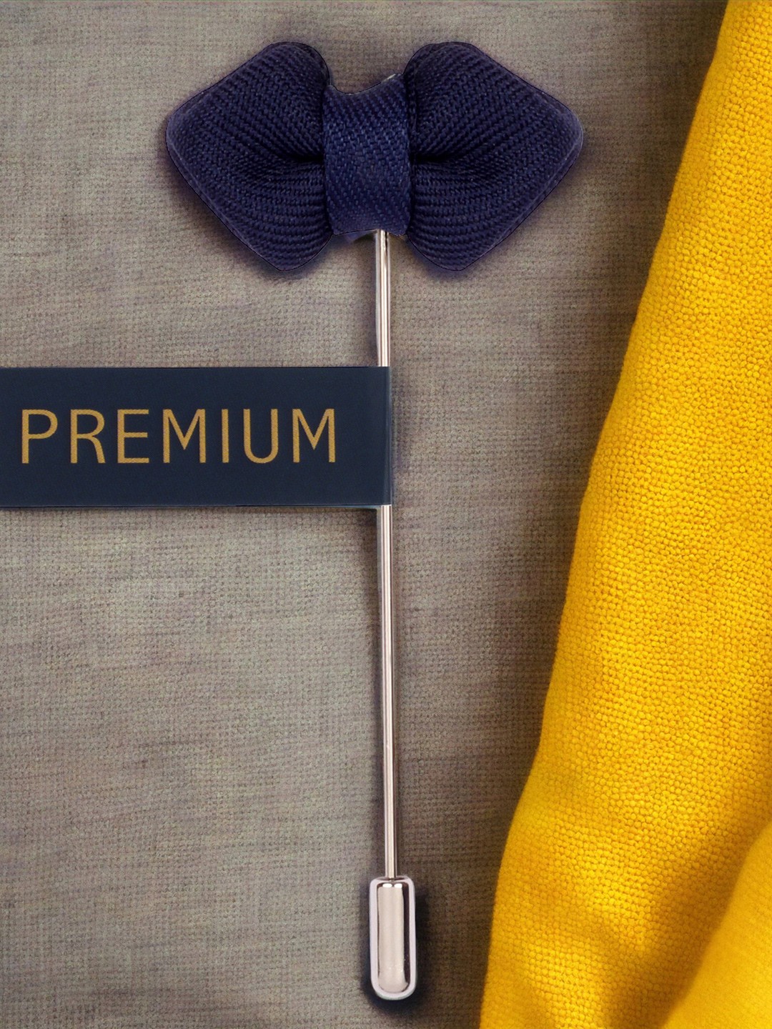 

PELUCHE Unisex Blue Mini Bow Brooch Lapel Pin