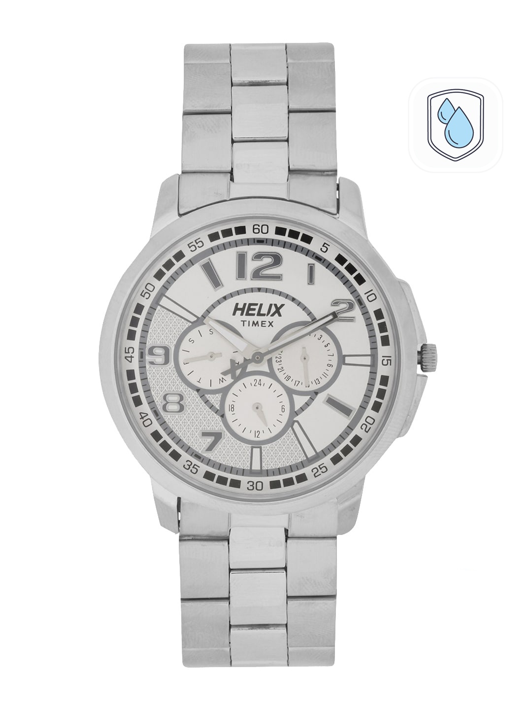 

Helix Men Silver-Toned Analogue Watch TW027HG28