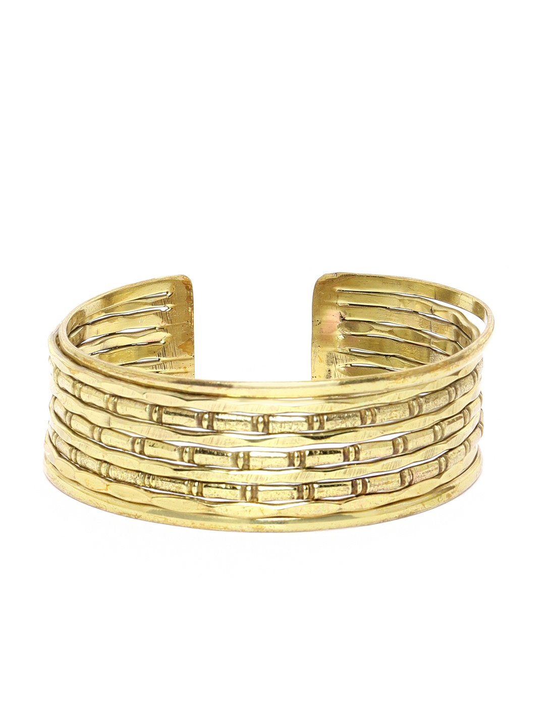 

RICHEERA Antique Gold-Plated Textured Cuff Bracelet