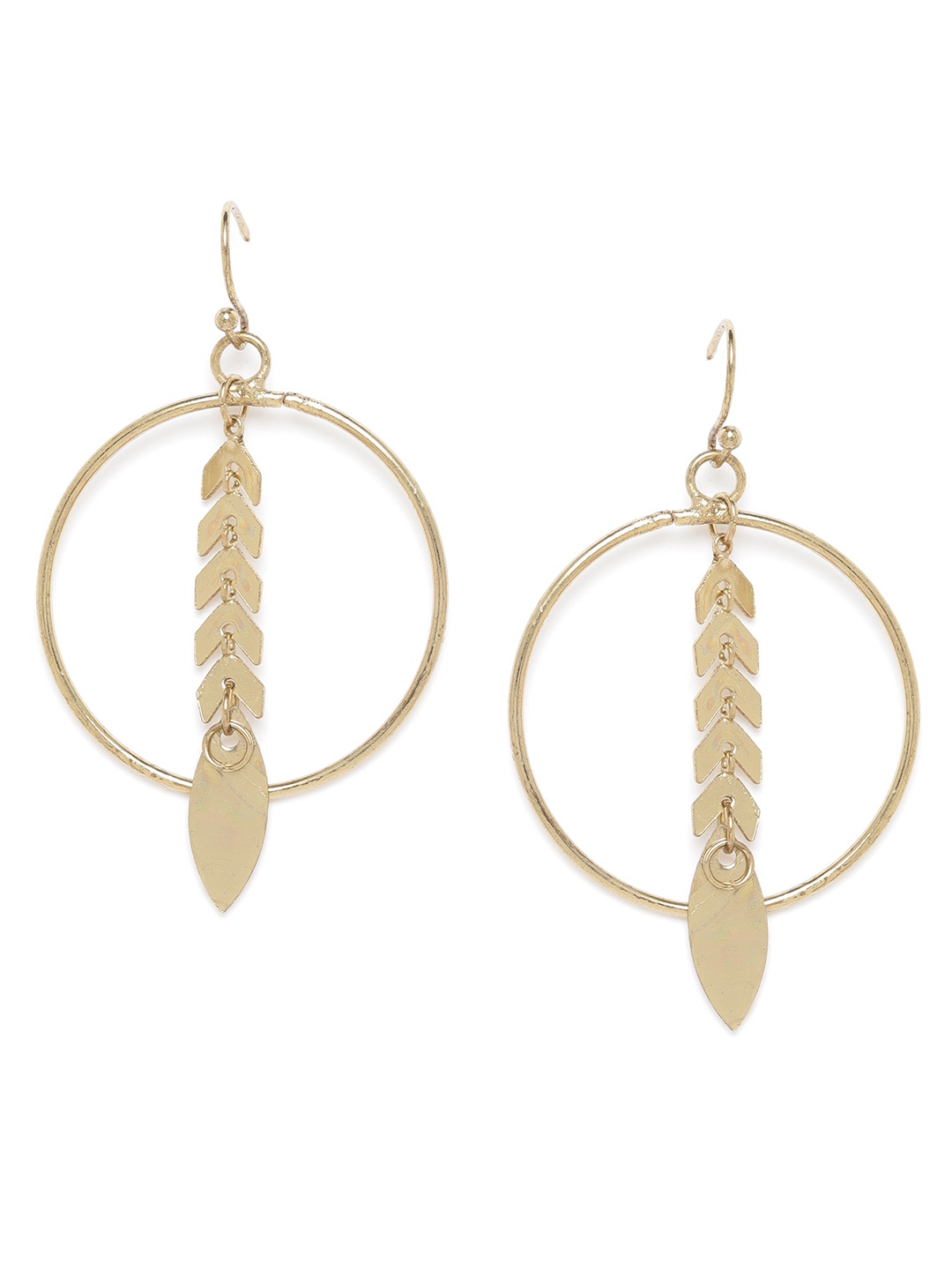 

RICHEERA Gold-Plated Circular Drop Earrings