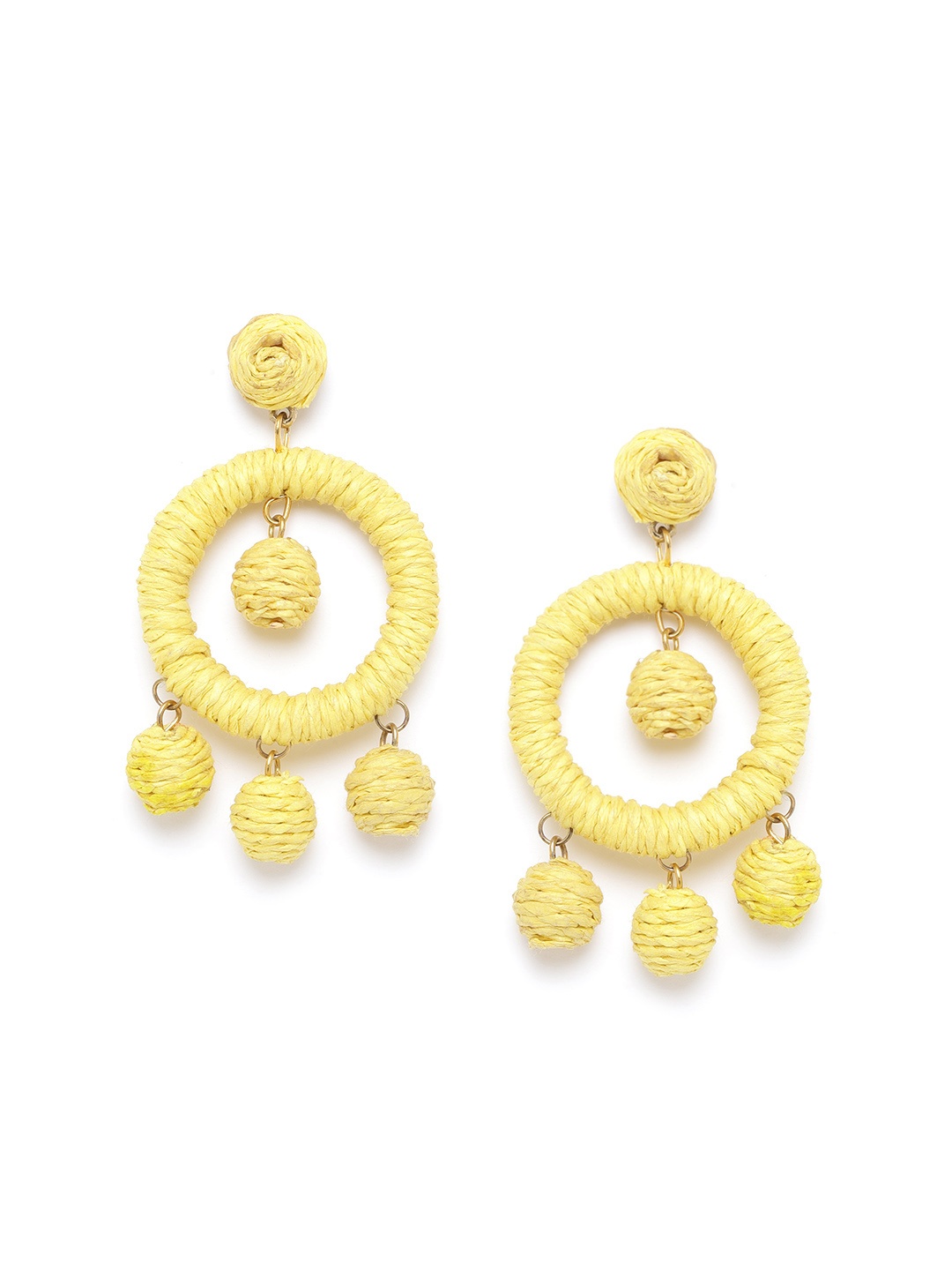 

RICHEERA Yellow Circular Drop Earrings