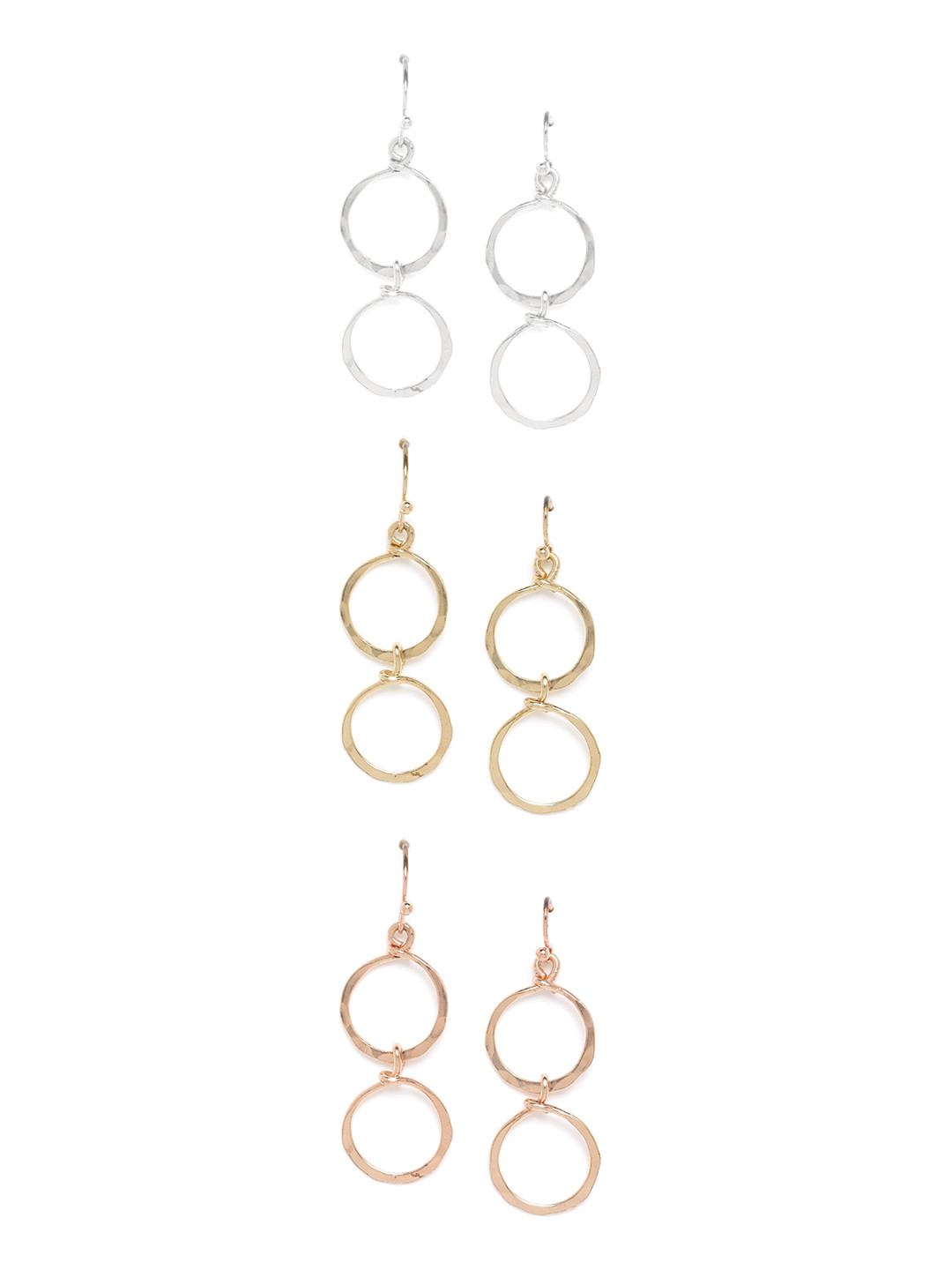

RICHEERA Set of 3 Circular Drop Earrings, Gold