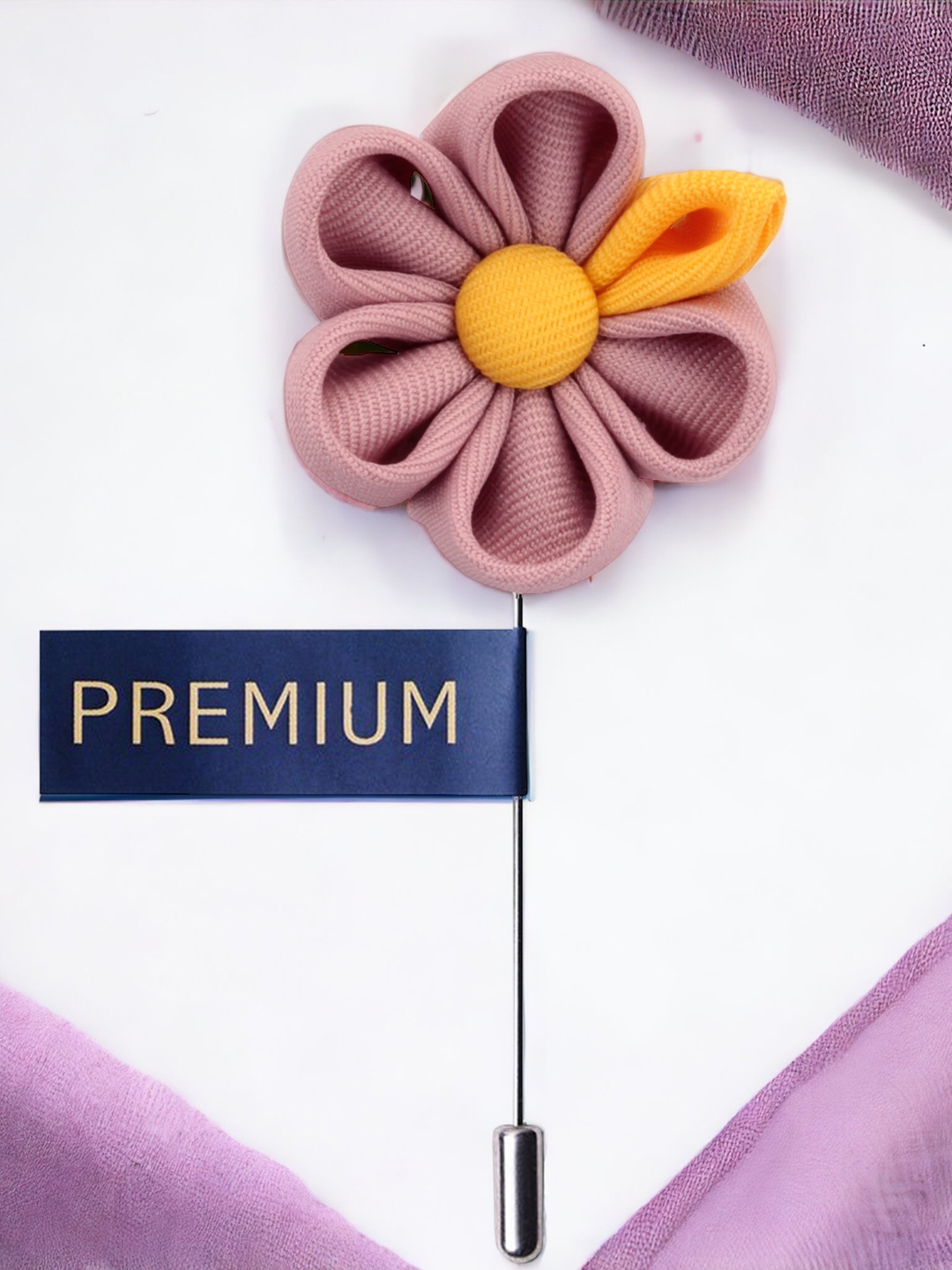 

PELUCHE Unisex Pink & Yellow Dual Shaded Lapel Pin