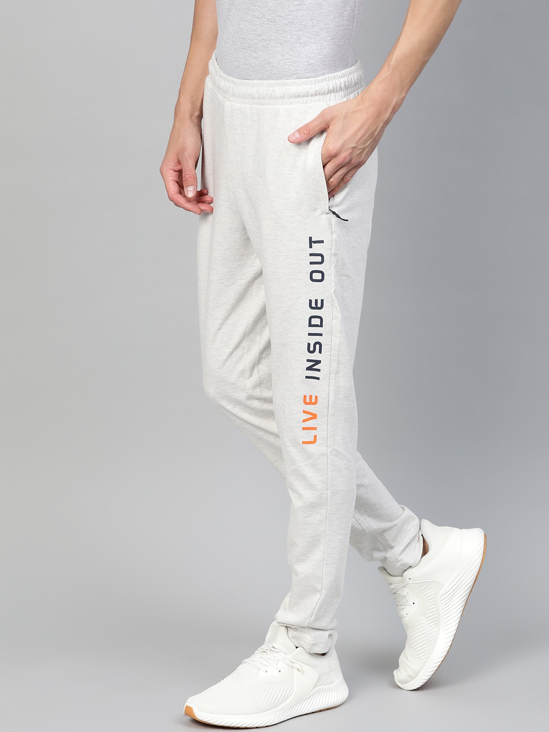 

Alcis Men Off-White Slim Fit Solid Track Pants
