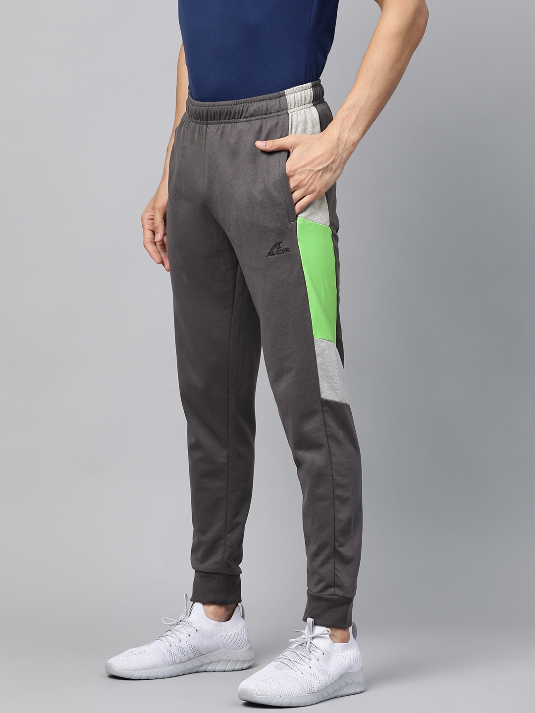 

Alcis Men Grey Colourblocked Track Pants