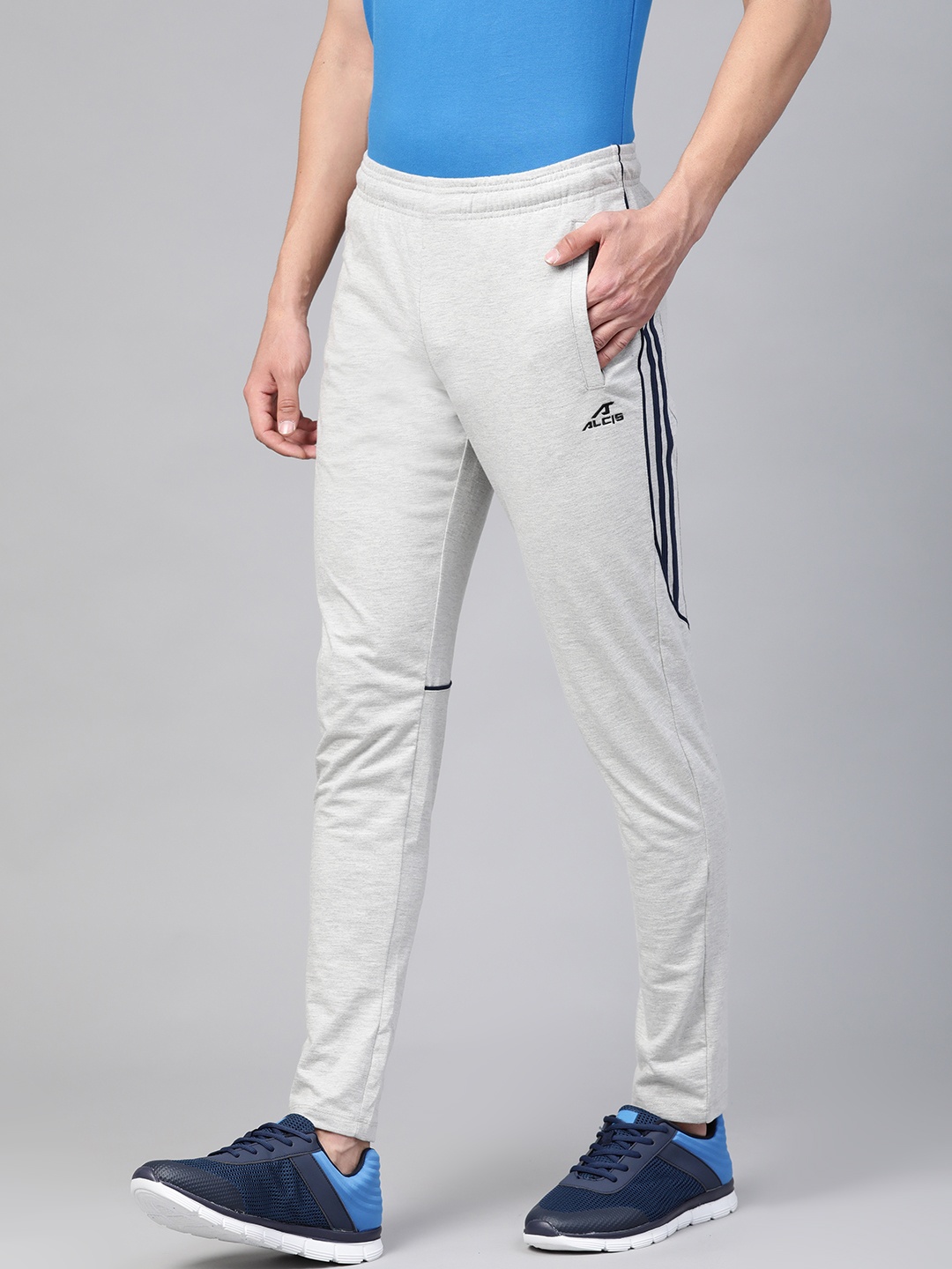 

Alcis Men Grey Melange Straight Fit Solid Track Pants