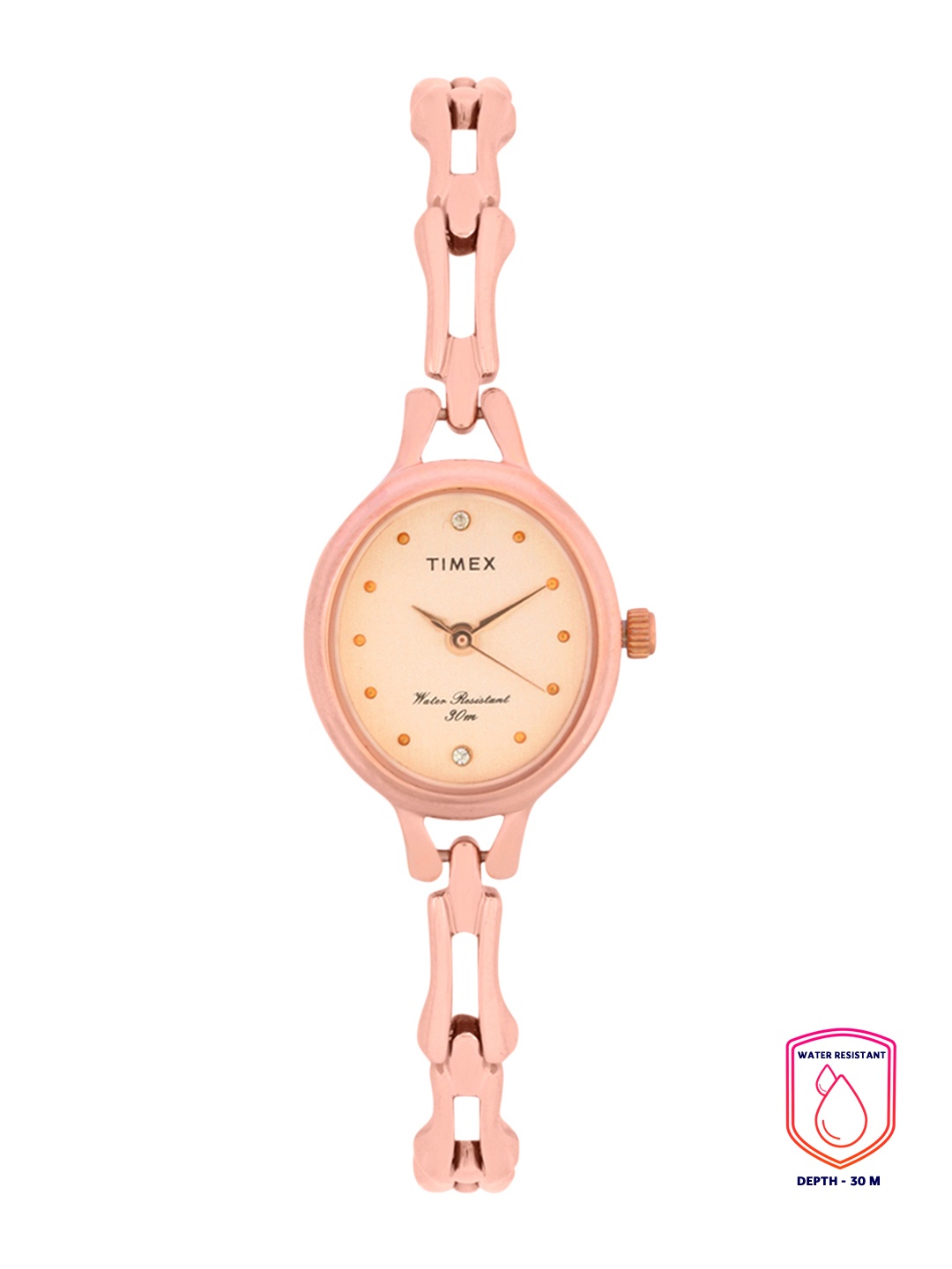 

Timex Women Rose Gold-Toned Analogue Watch - TW0TL9309, Brown