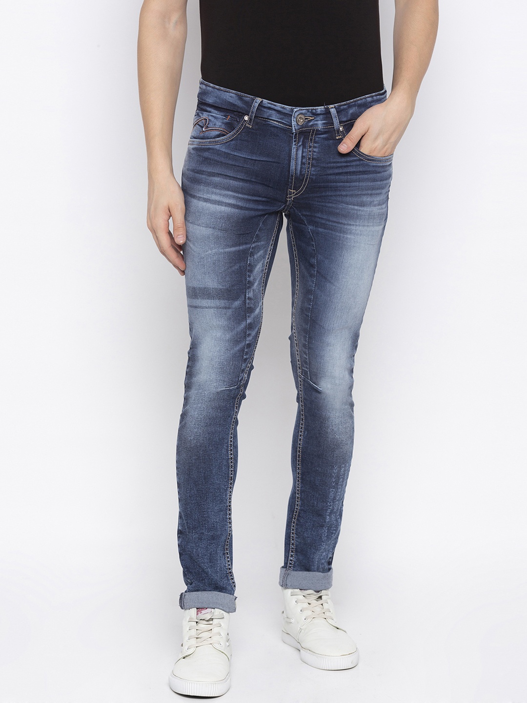 

SPYKAR Men Blue Skinny Fit Low-Rise Clean Look Jeans