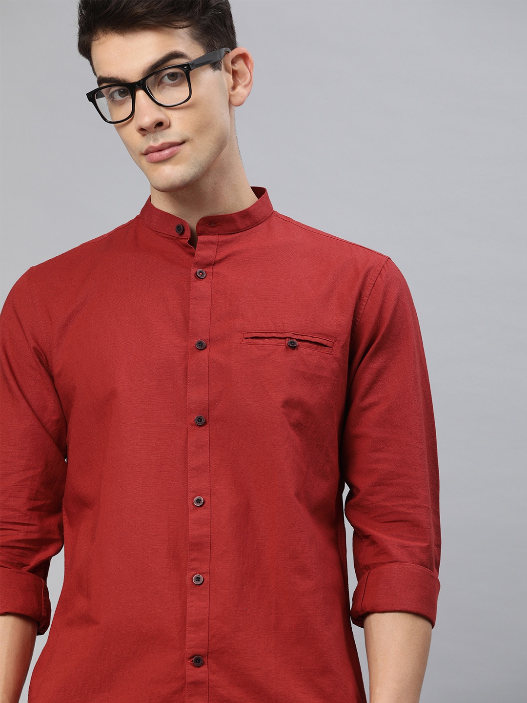 

Louis Philippe Sport Men Red Super Slim Fit Solid Casual Shirt