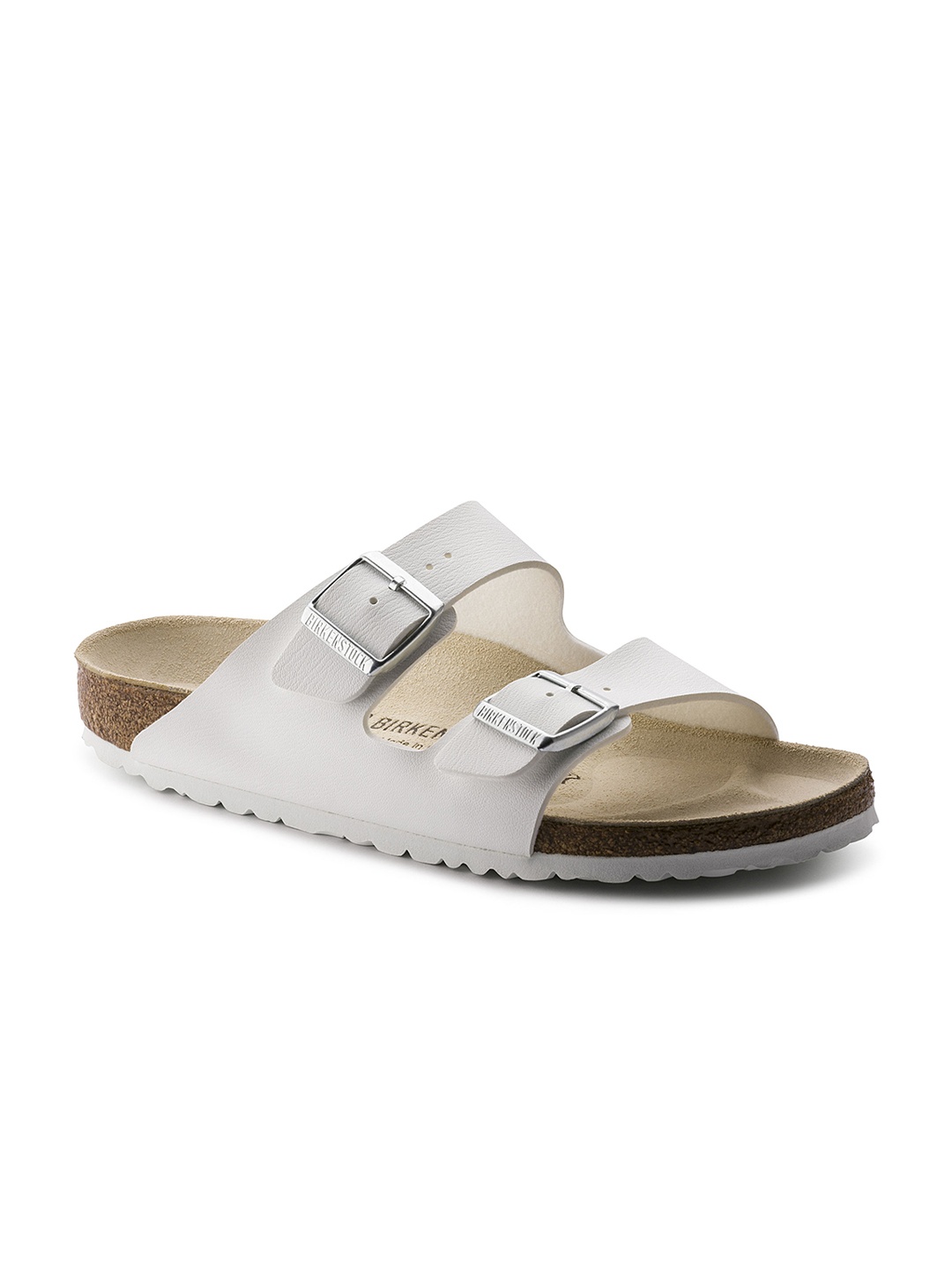 

Birkenstock Arizona White Regular Width Birko-Flor Two-Strap Sandals