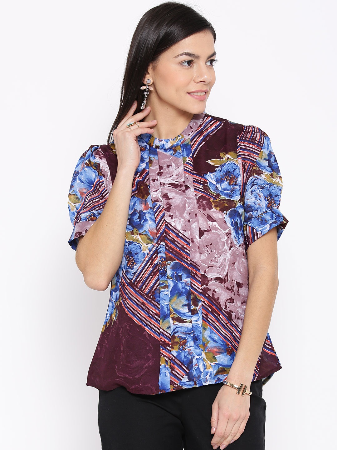 

Rain & Rainbow Multicoloured Floral Print Top, Multi