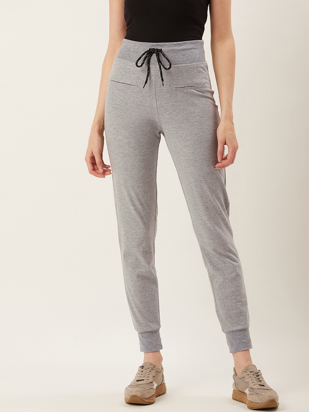 

Alsace Lorraine Paris Women Grey Melange Solid Joggers