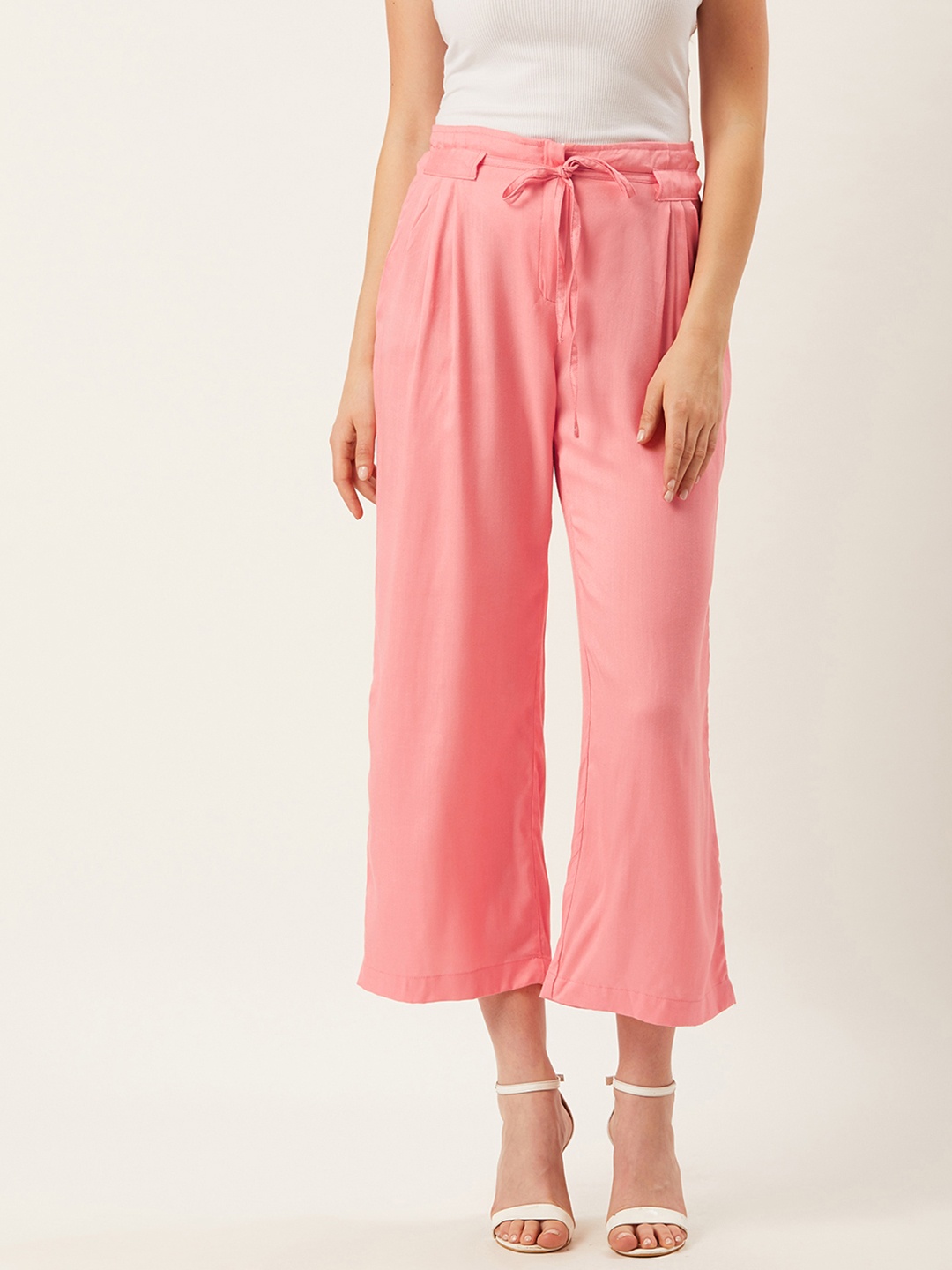 

Alsace Lorraine Paris Women Pink Straight Fit Solid Parallel Trousers