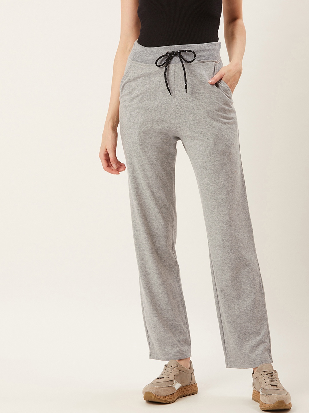 

Alsace Lorraine Paris Women Grey Melange Solid Track Pants