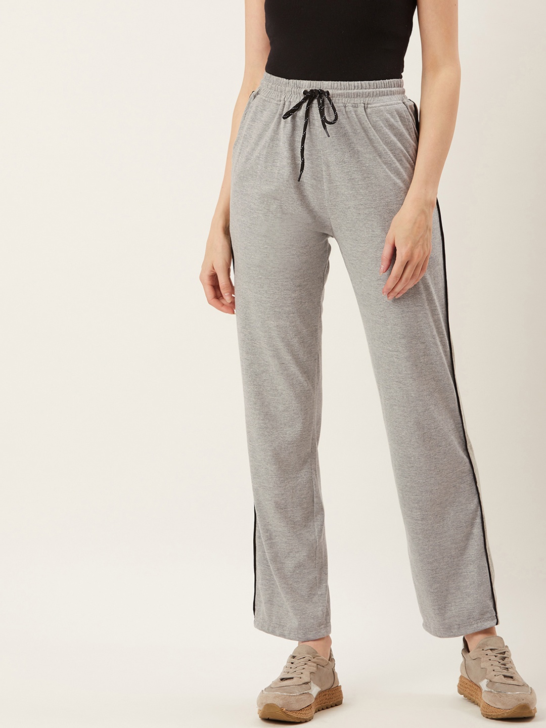 

Alsace Lorraine Paris Women Grey Melange Solid Track Pants