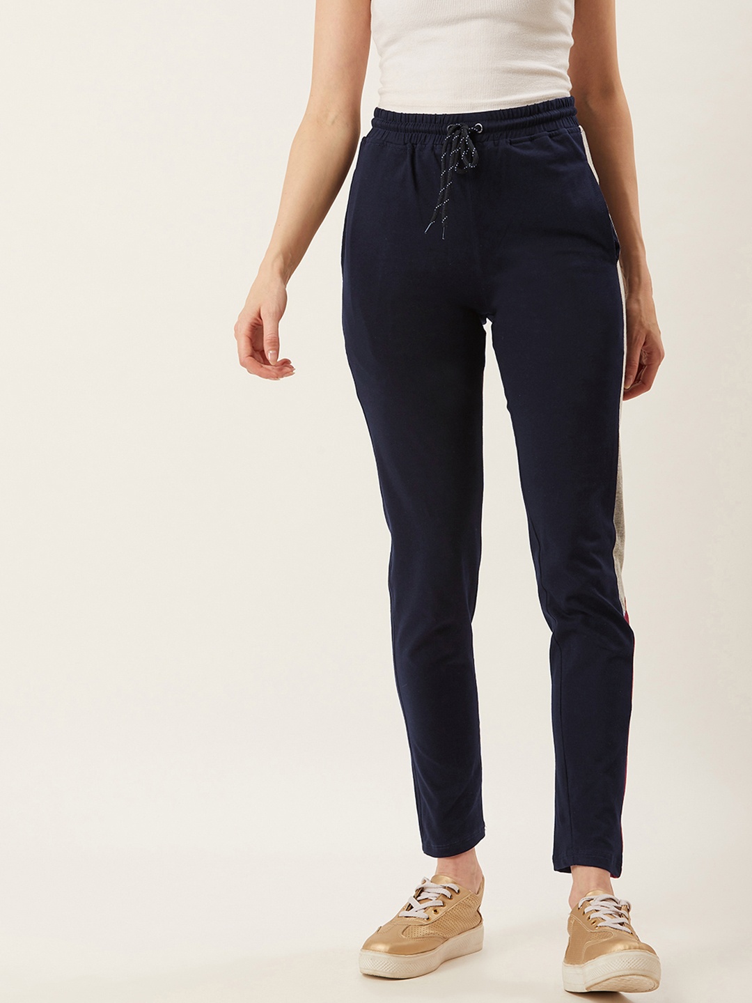 

Alsace Lorraine Paris Women Navy BlueSolid Track Pants, Navy blue