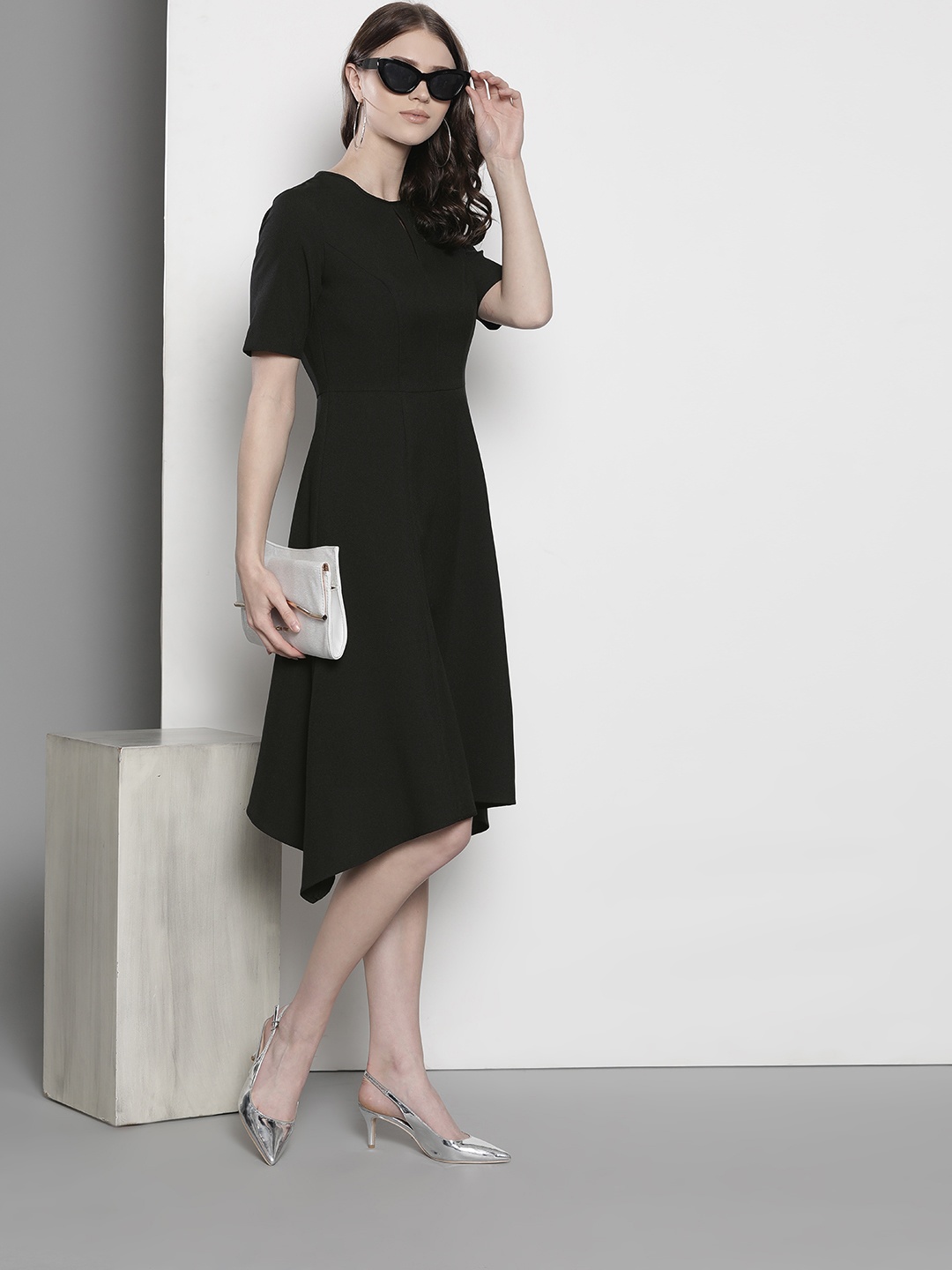 

DOROTHY PERKINS Women Black Solid A-Line Dress