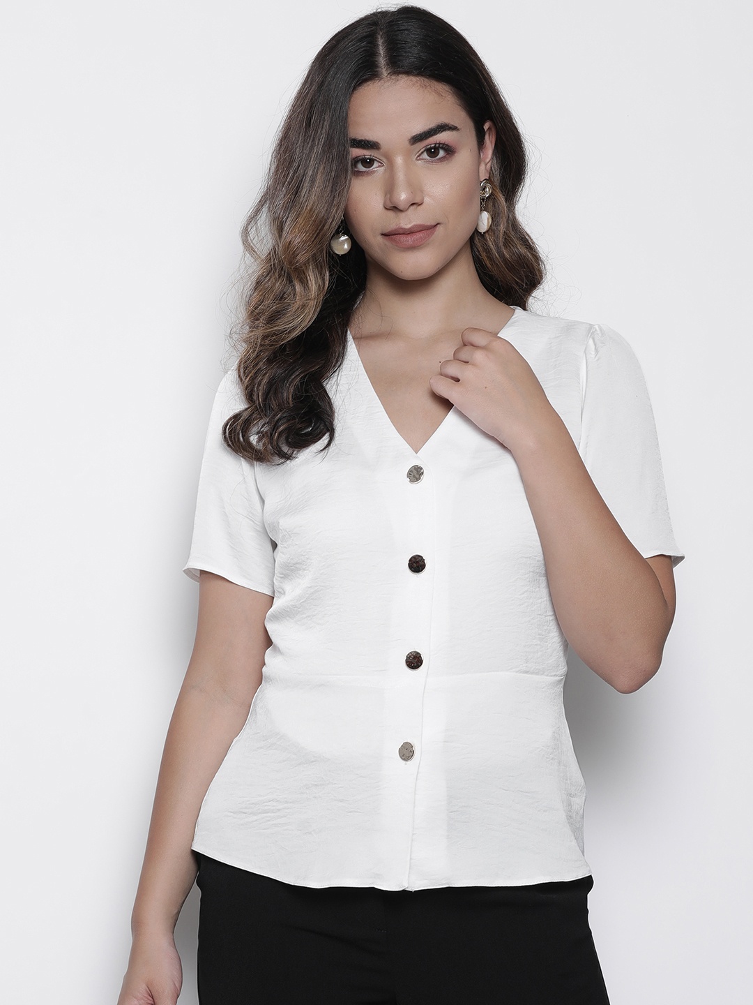 

DOROTHY PERKINS Women White Solid Top