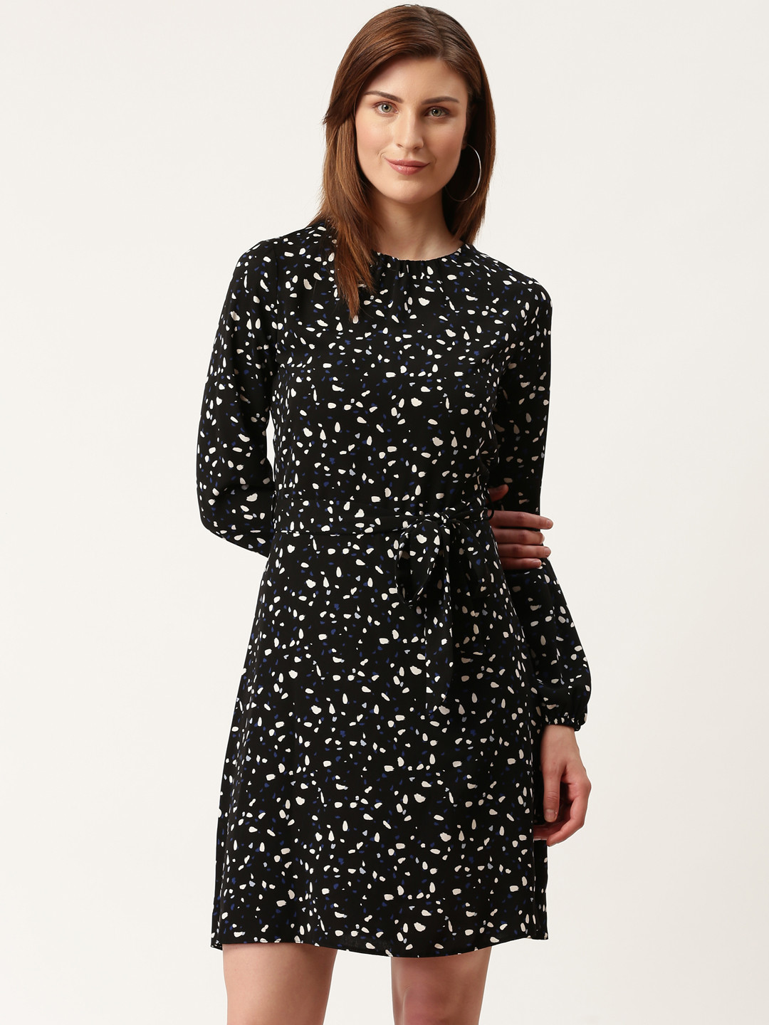 

DOROTHY PERKINS Women Black & White Printed A-Line Dress