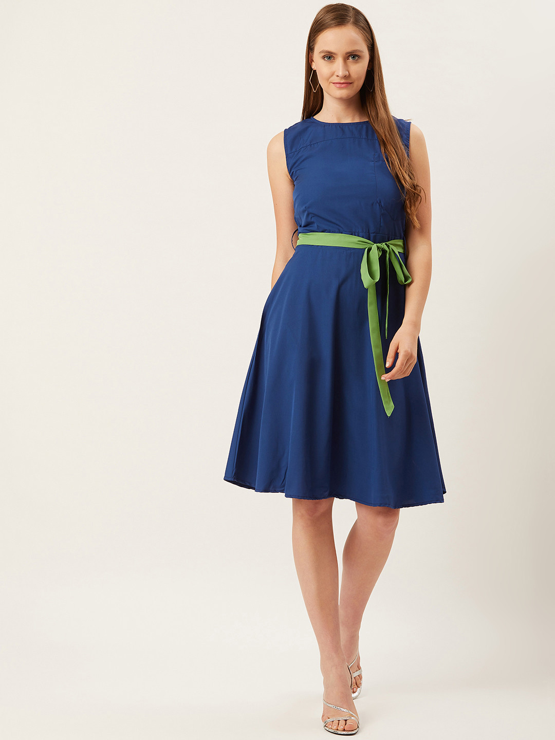 

Alsace Lorraine Paris Women Blue Solid Fit & Flare Dress