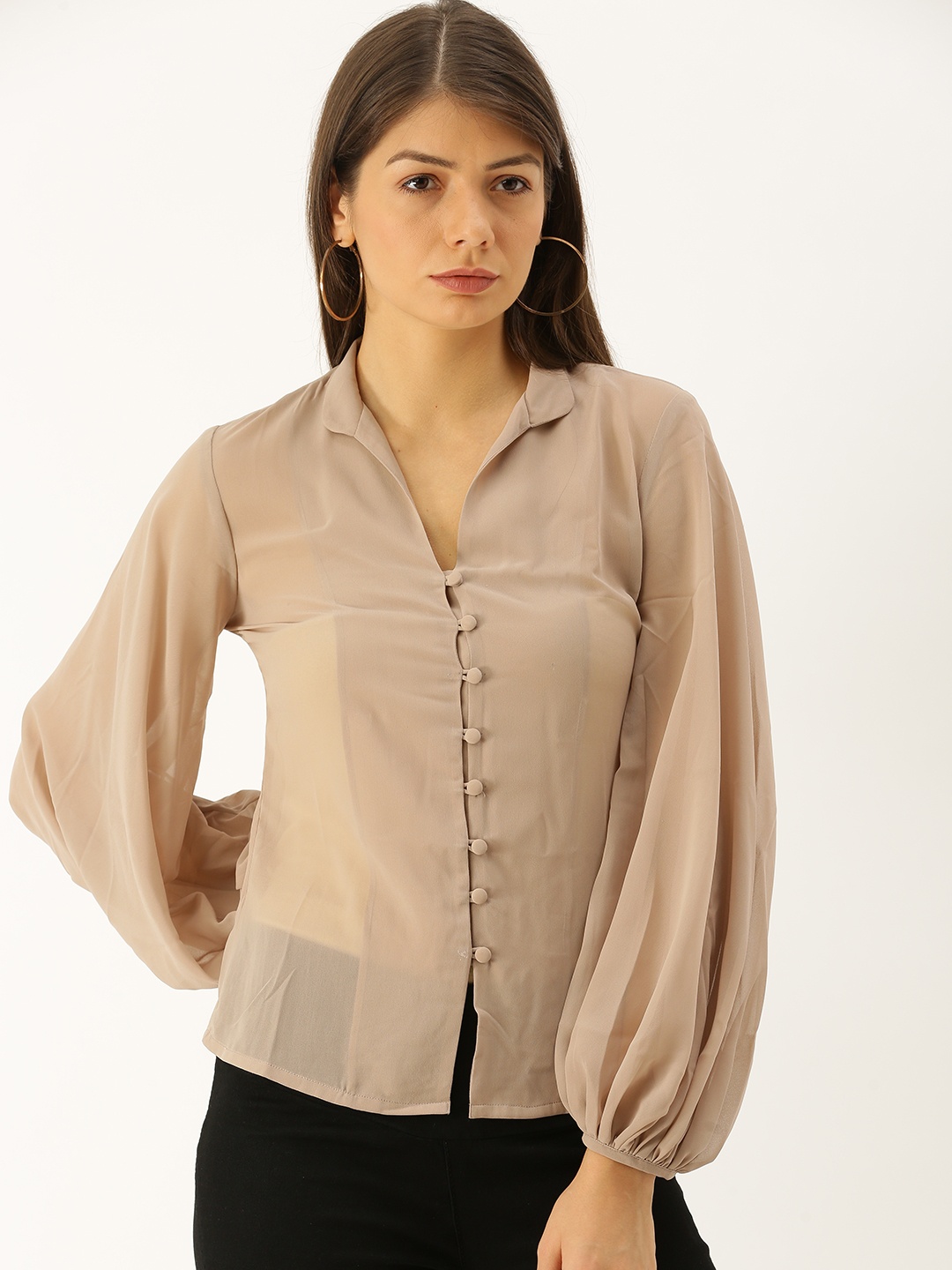 

MABISH by Sonal Jain Women Taupe Solid Top