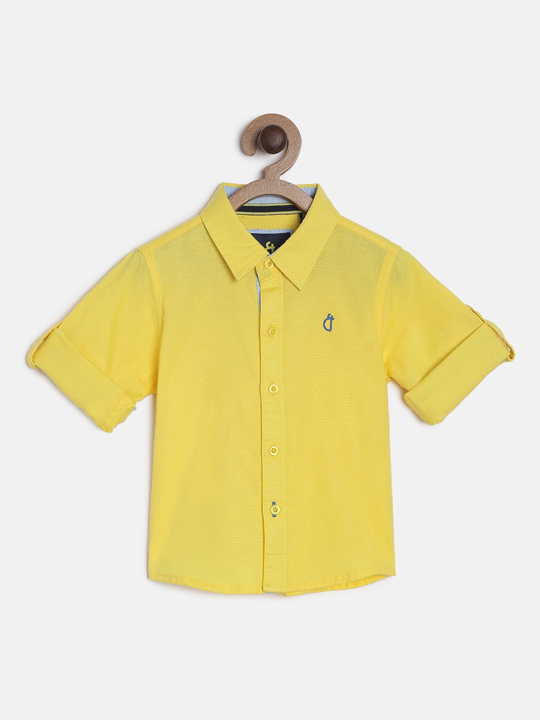 

Gini and Jony Boys Yellow Regular Fit Solid Casual Shirt
