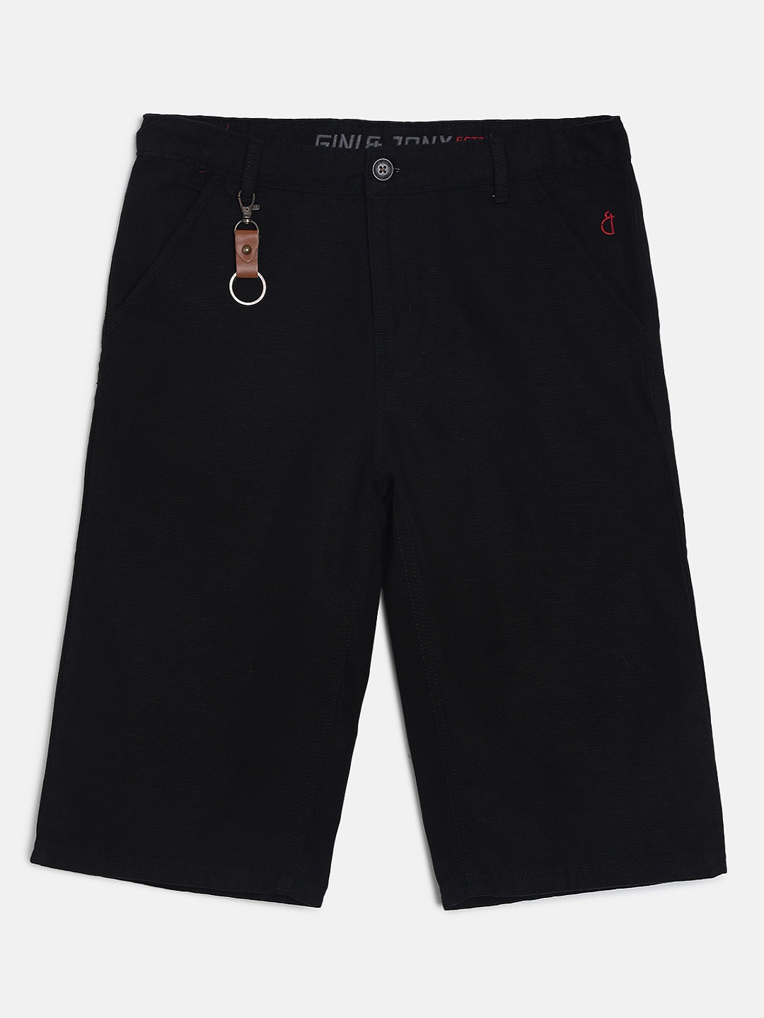 

Gini and Jony Boys Black Solid Classic Regular Fit Shorts