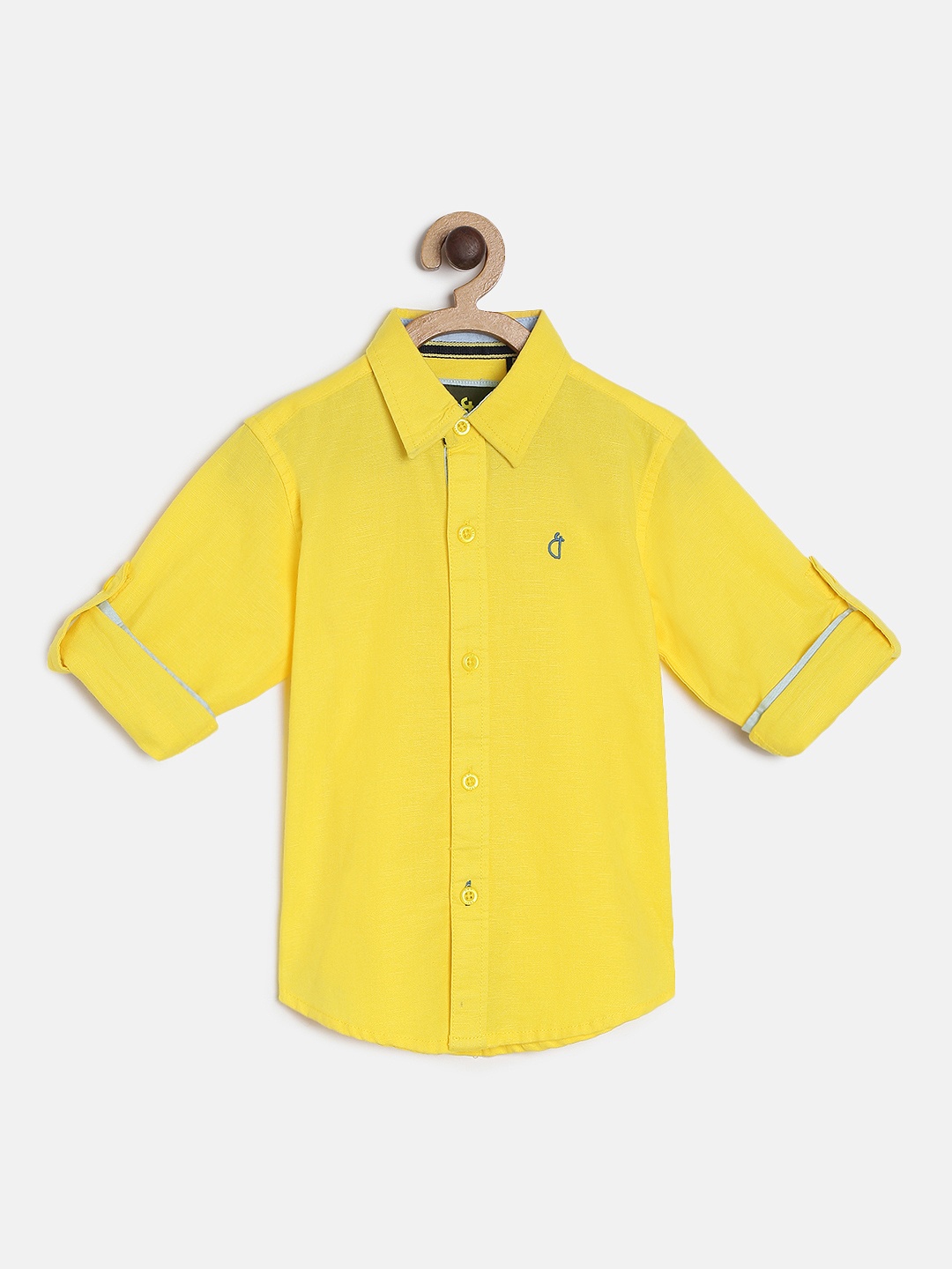 

Gini and Jony Boys Yellow Regular Fit Solid Casual Shirt