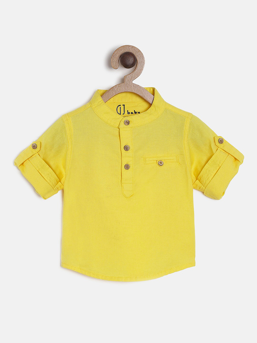 

Gini and Jony Infants Yellow Regular Fit Solid Casual Shirt