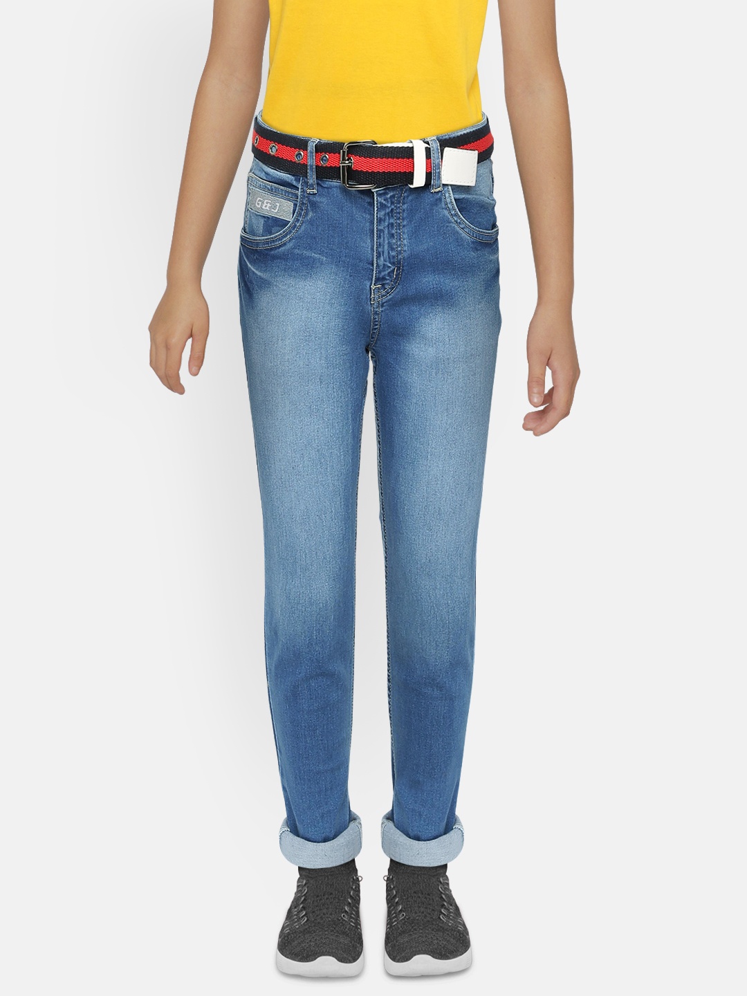 

Gini and Jony Boys Blue Slim Fit Mid-Rise Clean Look Jeans
