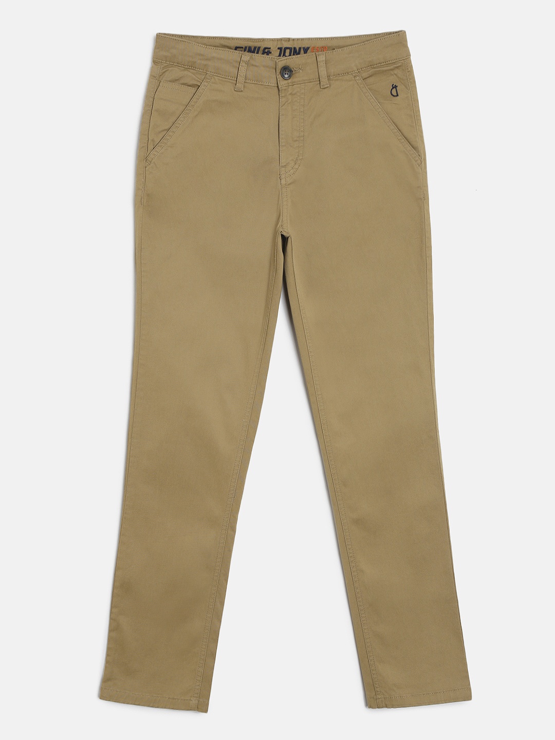 

Gini and Jony Boys Khaki Brown Slim Fit Solid Regular Trousers