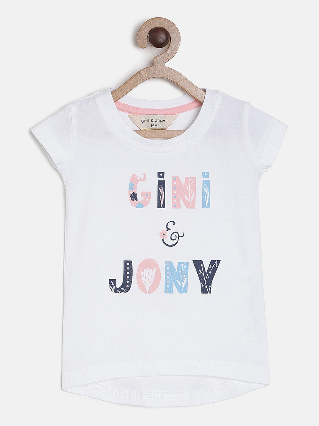 

Gini and Jony Girls White Printed Top
