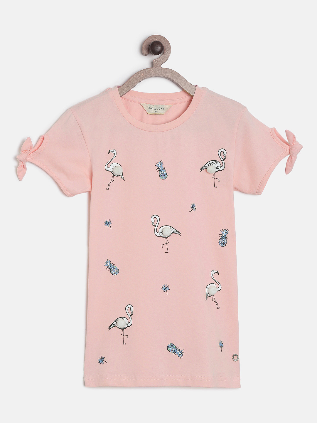 

Gini and Jony Girls Pink Printed Top