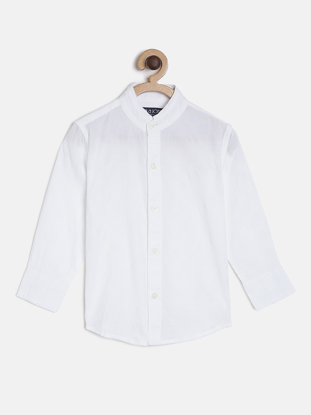 

Gini and Jony Boys White Slim Fit Self-Design Casual Shirt