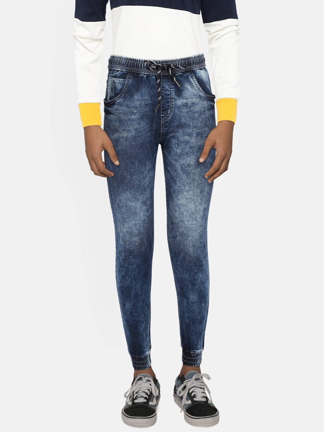 

Gini and Jony Boys Navy Blue Jogger Mid-Rise Clean Look Stretchable Jeans
