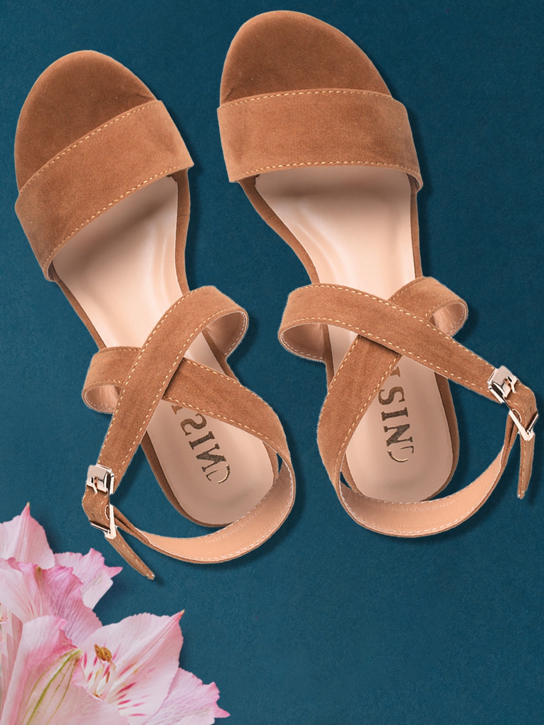 

GNIST Women Tan Brown Suede Solid Heels