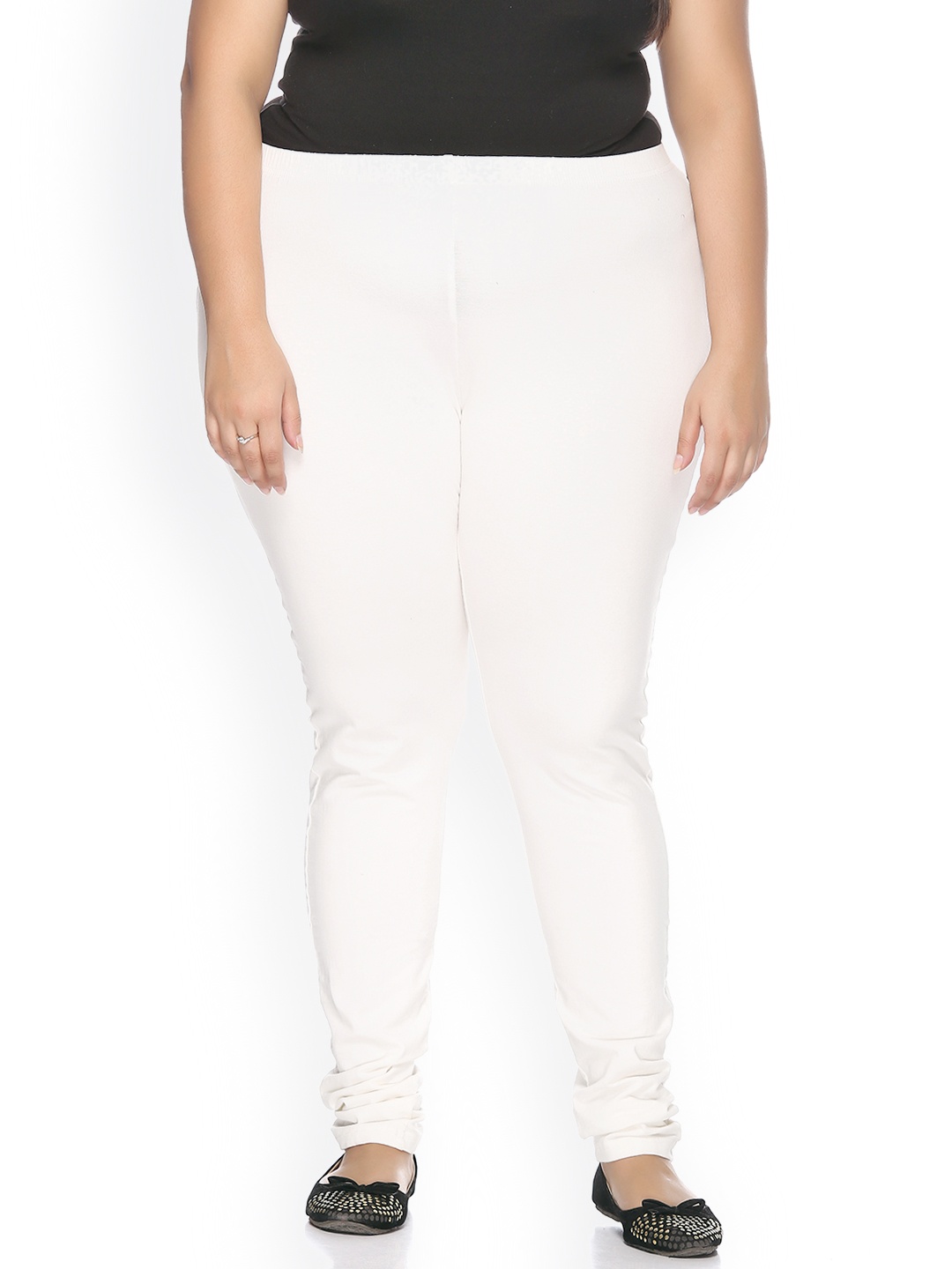 

plusS Off-White Churidar Leggings