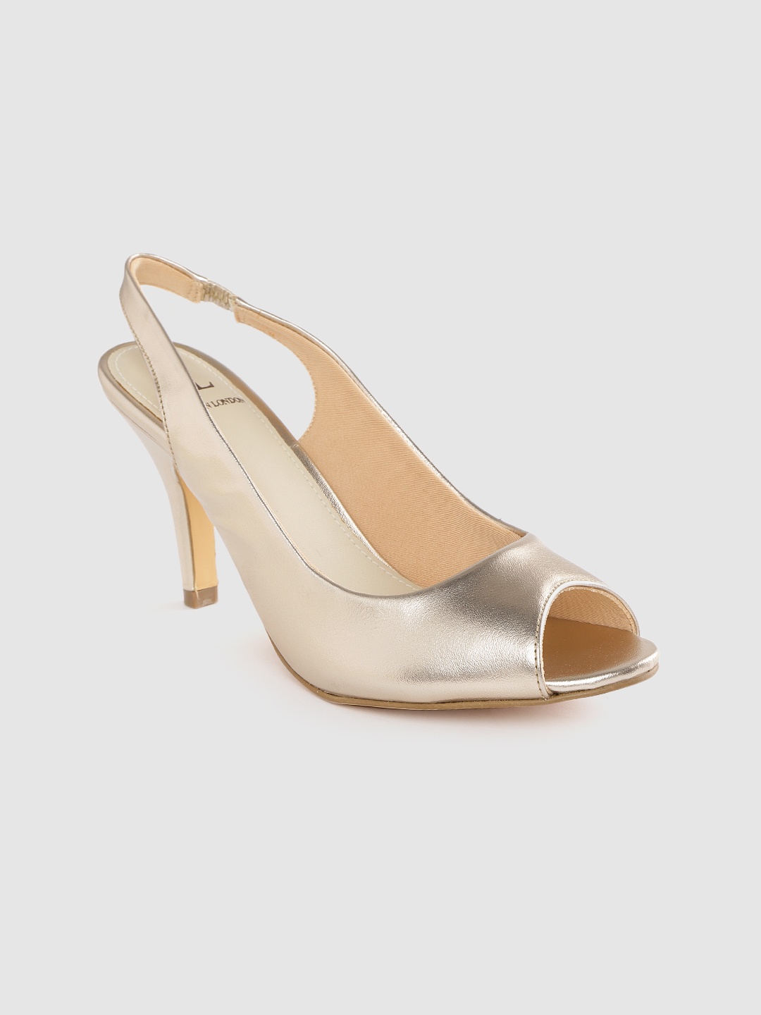 

Carlton London Women Gold-Toned Solid Peep Toes