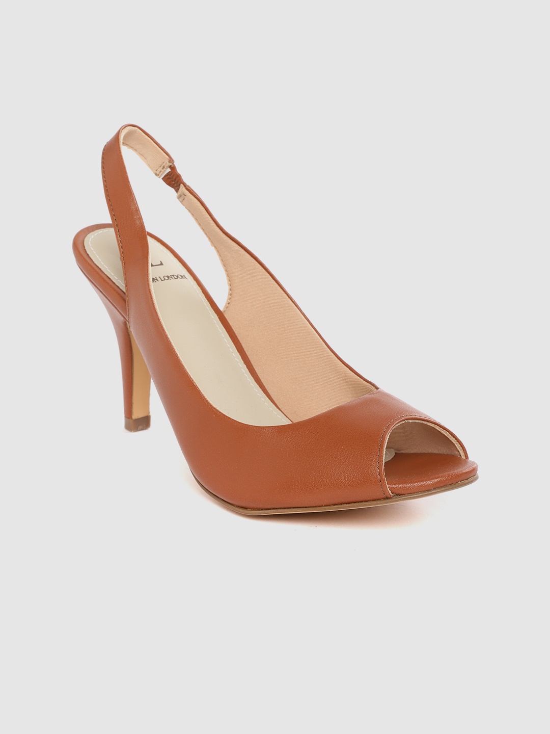 

Carlton London Women Tan Brown Solid Peep-Toes