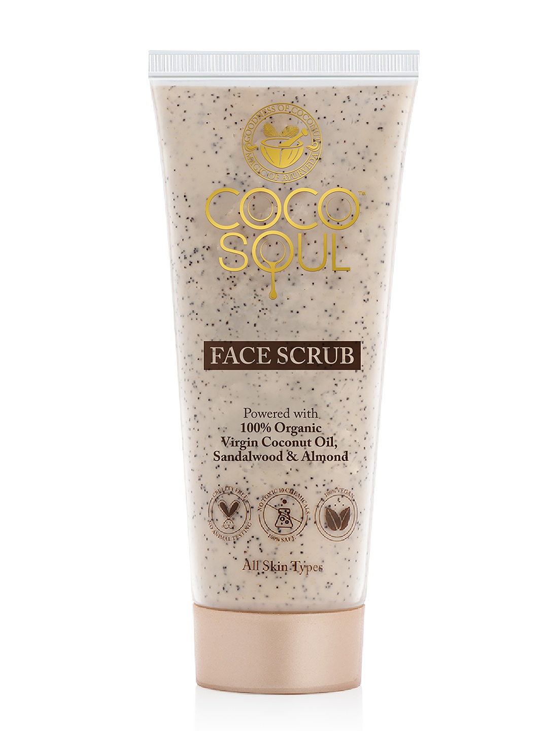 

Coco Soul Face Scrub with Coconut, Sandalwood & Ayurveda 100 g, Beige