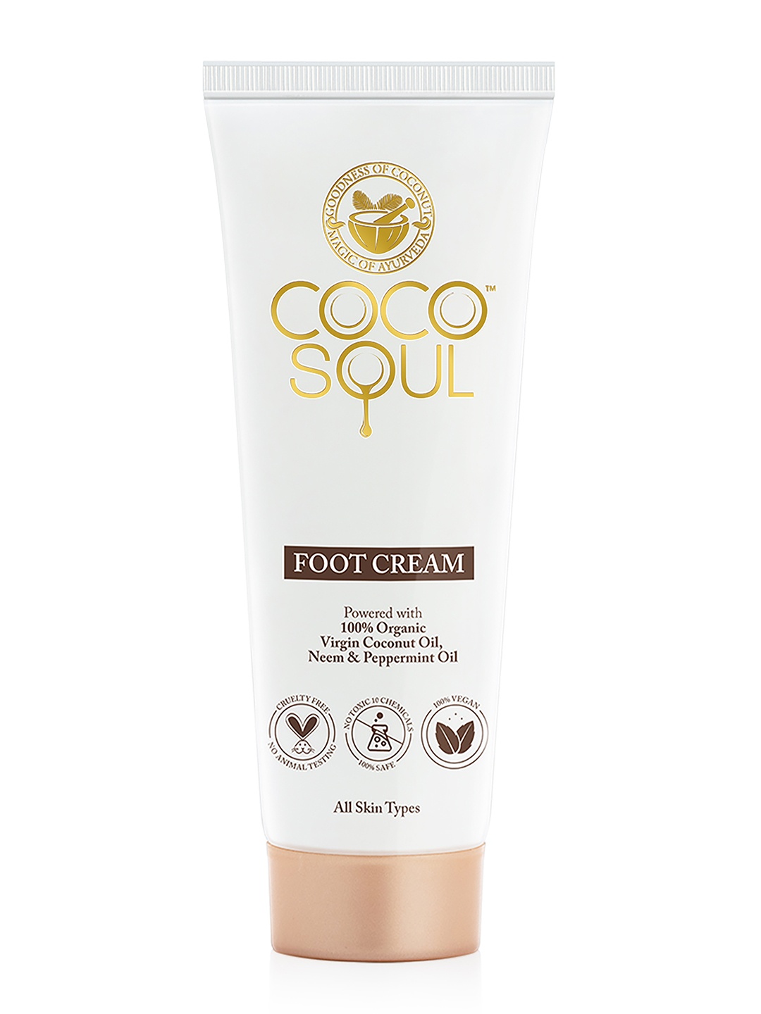 

Coco Soul Foot Cream with Coconut, Neem & Ayurveda 75ml, White