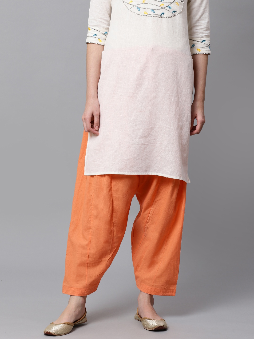 

Kifahari Women Orange Solid Salwar