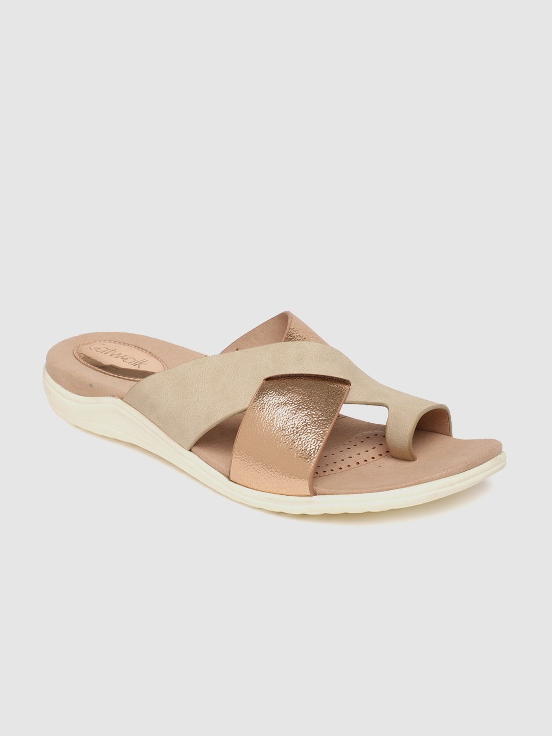 

Catwalk Women Rose Gold & Beige Colourblocked One Toe Flats